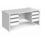 Harlow Panel End Straight Desk with 2 x Three Drawer Pedestals